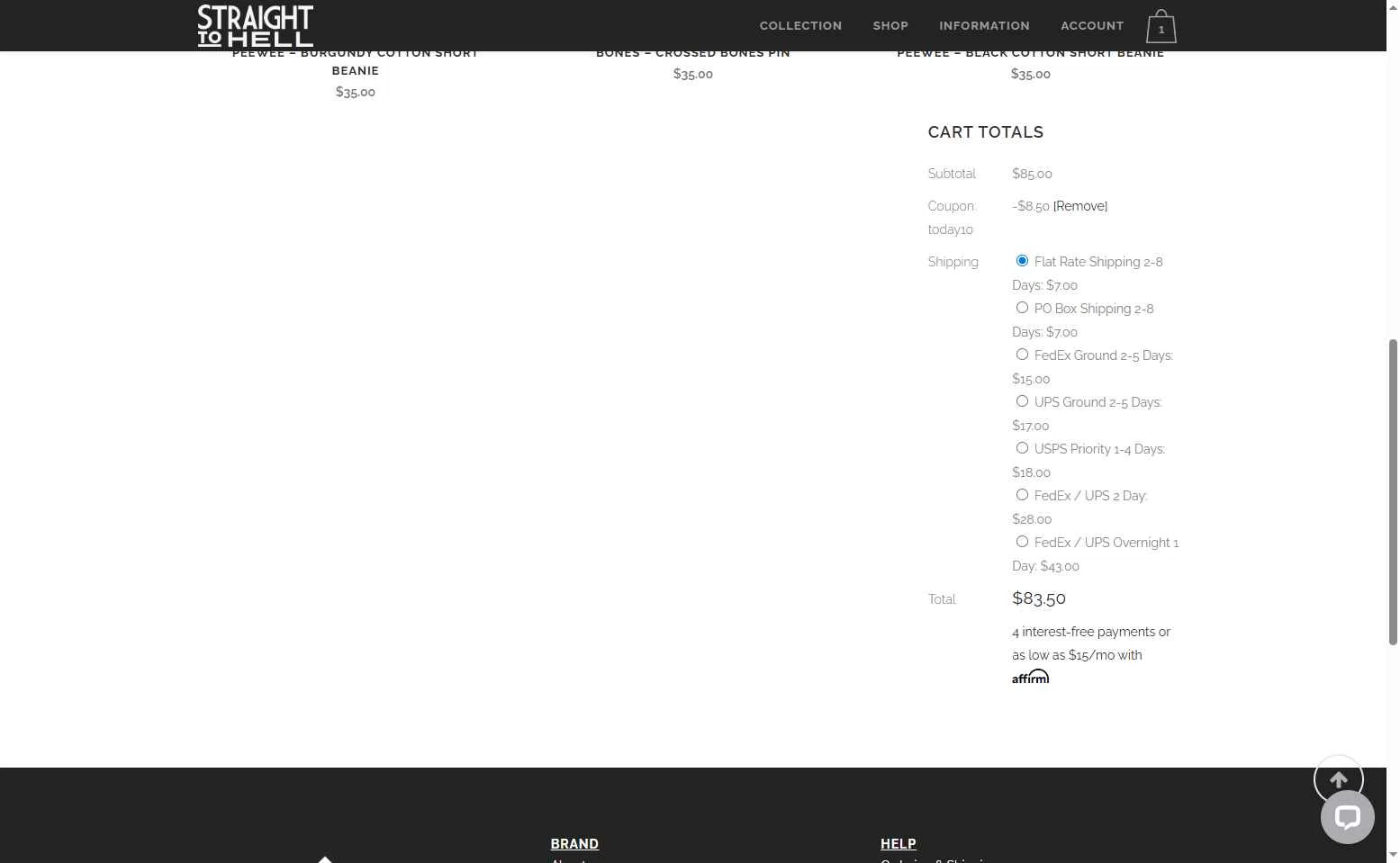Straight To Hell checkout page showing Straight To Hell coupon code box | Screenshot taken by SimplyCodes community member on Jan 15, 2026