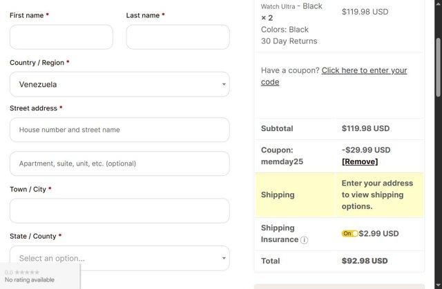 Strapsco checkout page showing Strapsco coupon code box | Screenshot taken by SimplyCodes community member on Jul 26, 2025