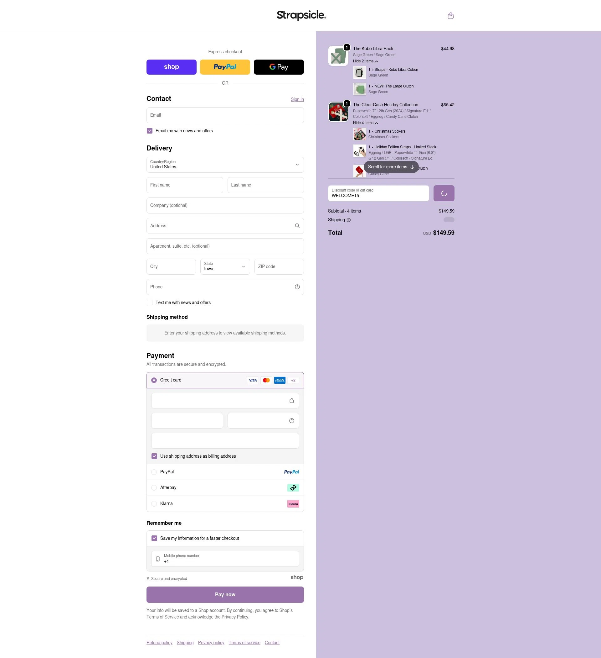 Strapsicle checkout page showing Strapsicle discount code box | Screenshot taken by SimplyCodes community member on Jan 3, 2026