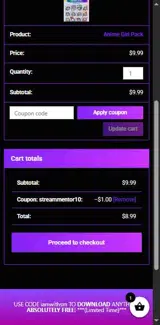 streammentor10 coupon verification screenshot
