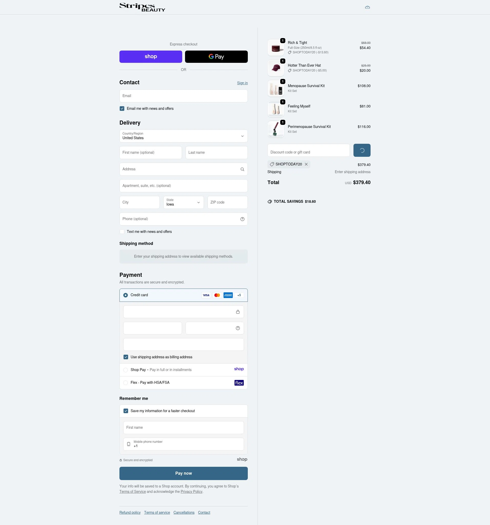 Stripes checkout page showing Stripes discount code box | Screenshot taken by SimplyCodes community member on Jan 4, 2026
