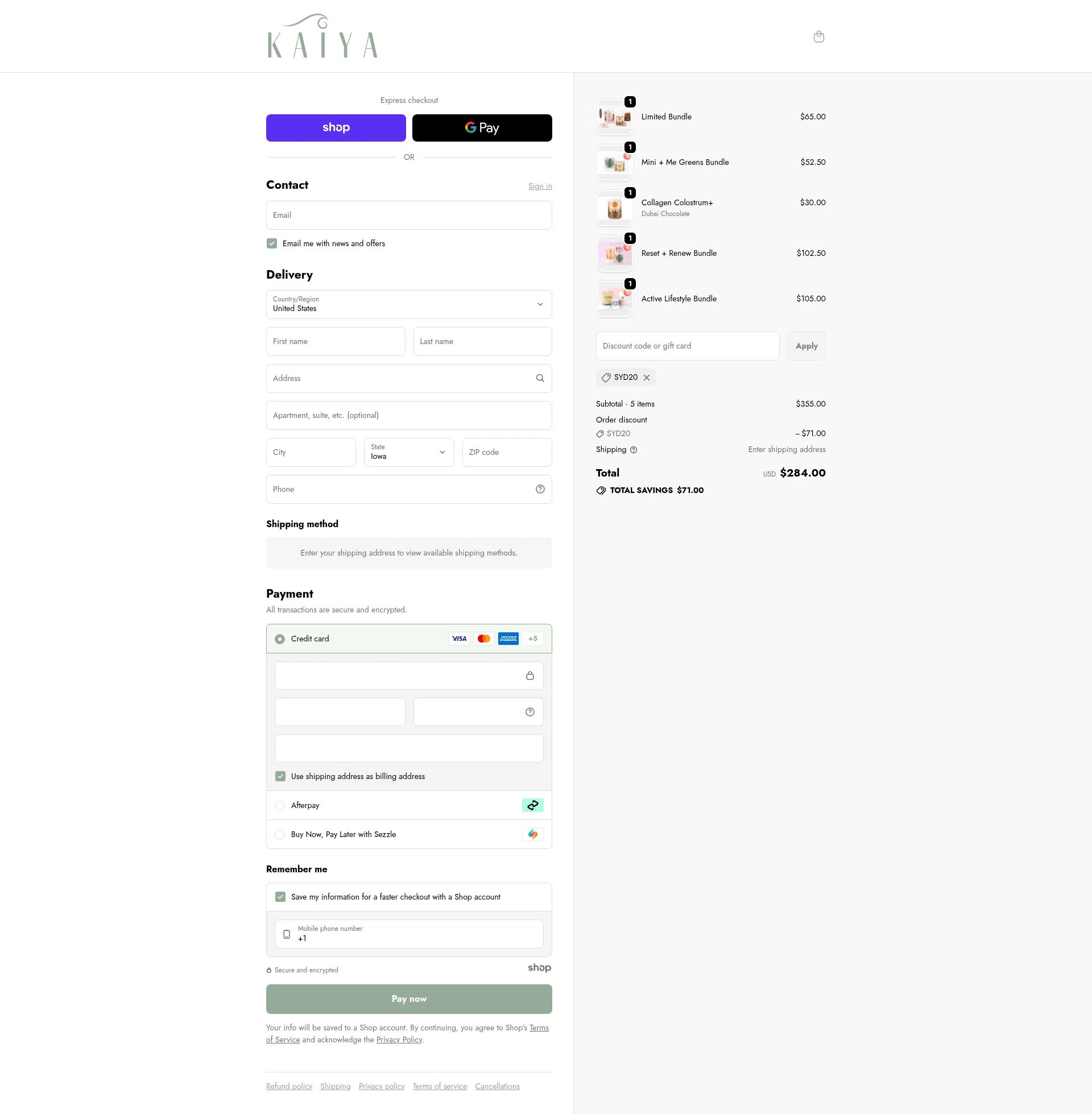 Strong + Sexy Fit checkout page showing Strong + Sexy Fit discount code box | Screenshot taken by SimplyCodes community member on Oct 20, 2025
