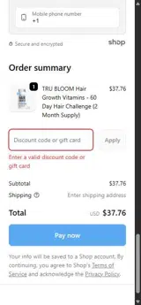 TROPICA10 coupon verification screenshot