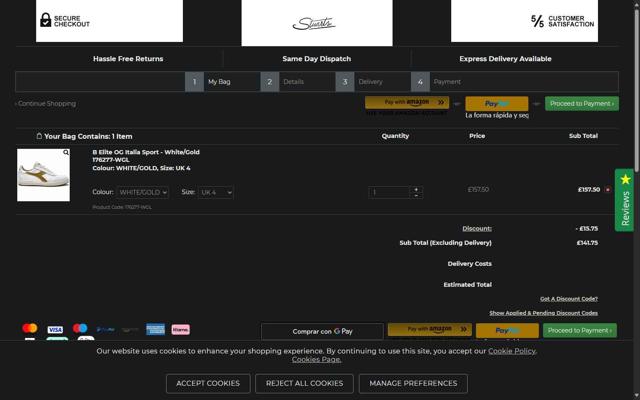 Stuarts London checkout page showing Stuarts London discount code box | Screenshot taken by SimplyCodes community member on Aug 3, 2025
