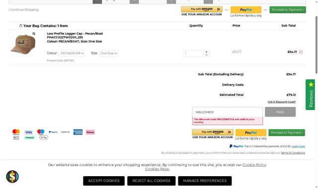 Stuarts London checkout page showing Stuarts London discount code box | Screenshot taken by SimplyCodes community member on Aug 12, 2025