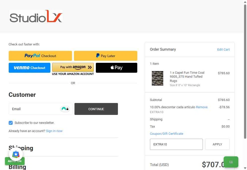 StudioLX checkout page showing StudioLX promo code box | Screenshot taken by SimplyCodes community member on Nov 15, 2025
