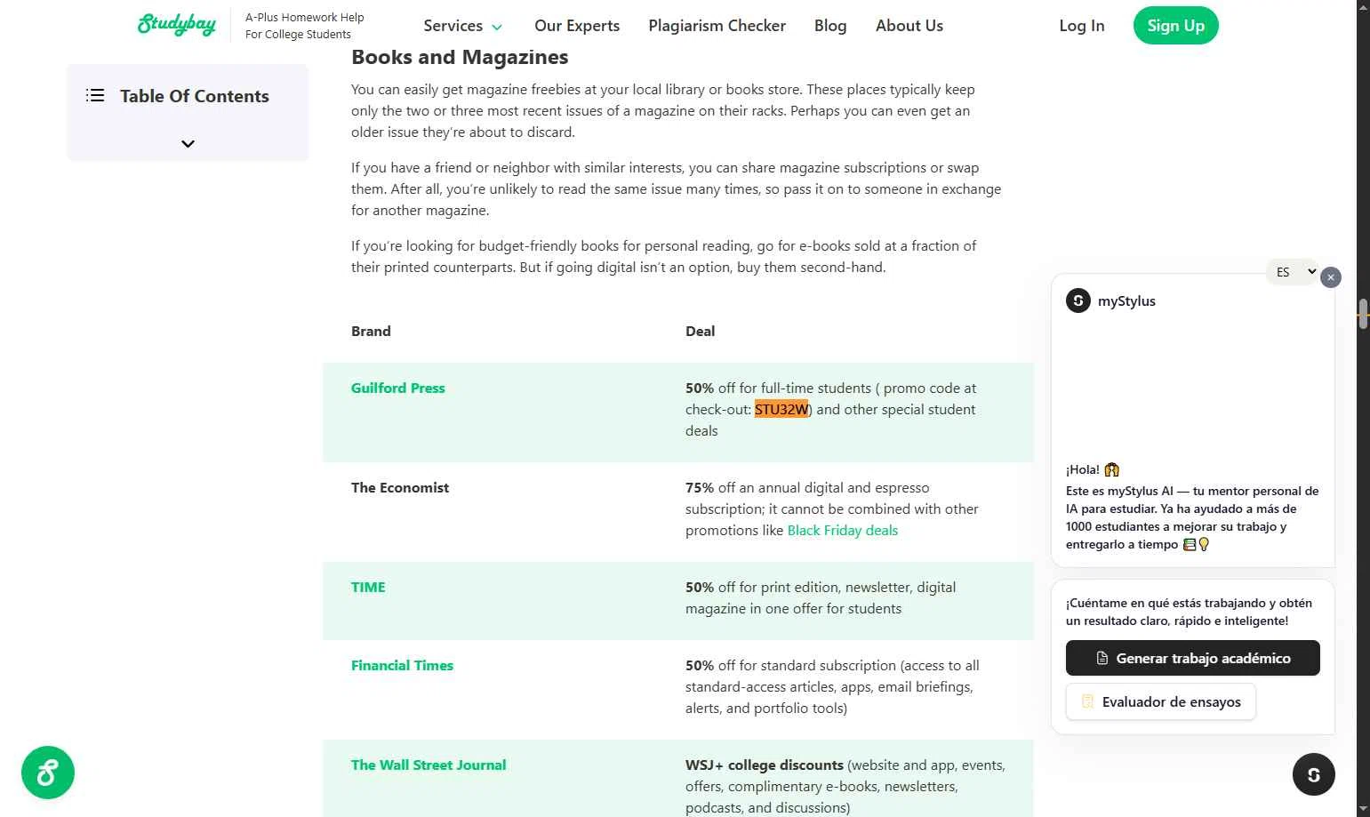 Studybay checkout page showing Studybay promo code box | Screenshot taken by SimplyCodes community member on Oct 19, 2025