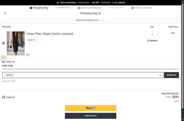 StyleWe checkout page showing StyleWe coupon code box | Screenshot taken by SimplyCodes community member on Aug 16, 2025