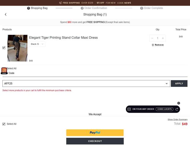 StyleWe checkout page showing StyleWe coupon code box | Screenshot taken by SimplyCodes community member on Sep 14, 2025