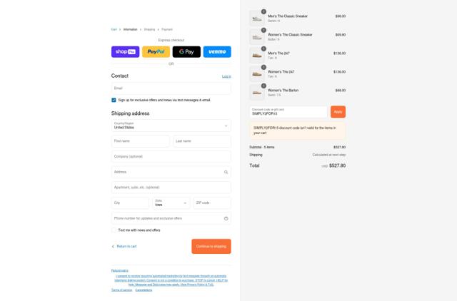 Suavs checkout page showing Suavs discount code box | Screenshot taken by SimplyCodes community member on Aug 13, 2025