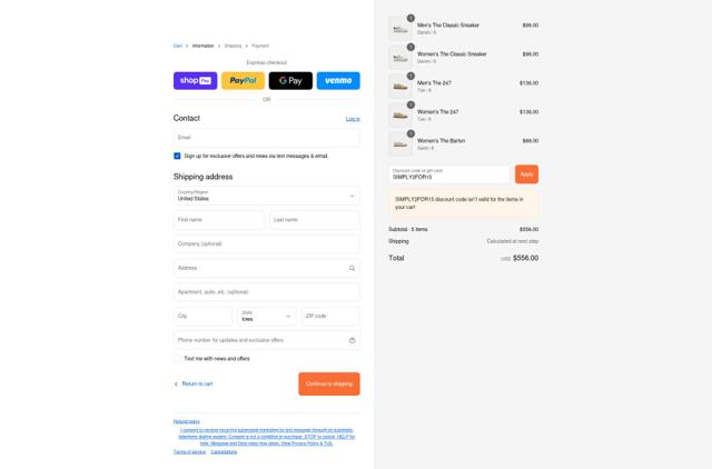Suavs checkout page showing Suavs discount code box | Screenshot taken by SimplyCodes community member on Aug 27, 2025