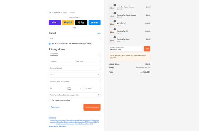 Suavs checkout page showing Suavs discount code box | Screenshot taken by SimplyCodes community member on Sep 4, 2025