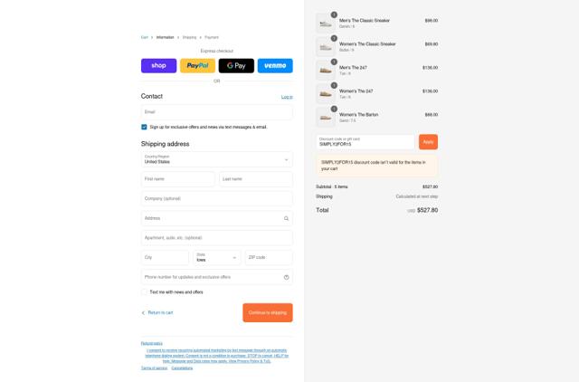 Suavs checkout page showing Suavs discount code box | Screenshot taken by SimplyCodes community member on Aug 14, 2025