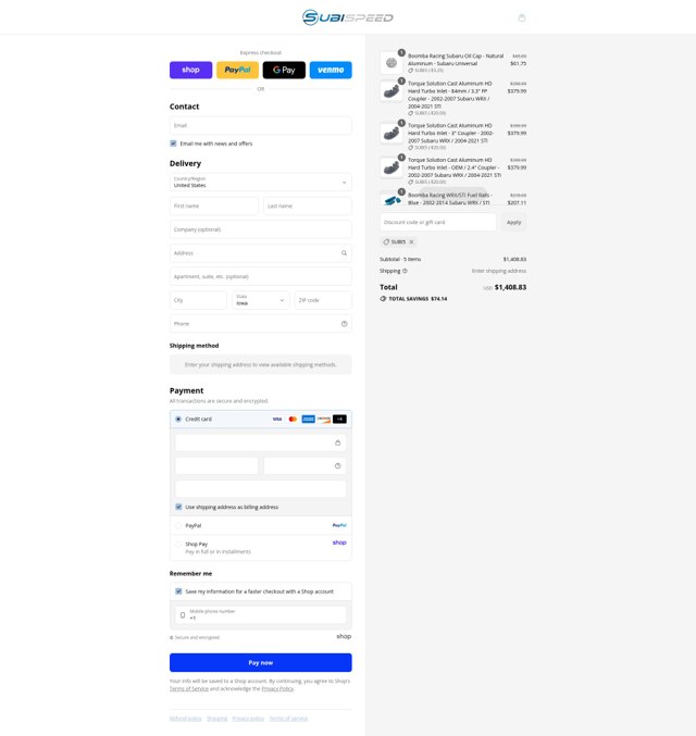 SubiSpeed checkout page showing SubiSpeed discount code box | Screenshot taken by SimplyCodes community member on Sep 4, 2025