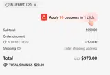 BLUEBEETLE20 coupon verification screenshot