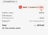 BLUEBEETLE20 coupon verification screenshot