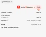HANSI22 coupon verification screenshot