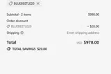 BLUEBEETLE20 coupon verification screenshot