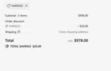 HANSI22 coupon verification screenshot