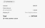 ULTRAVIP200 coupon verification screenshot