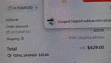 ULTRAVIP200 coupon verification screenshot