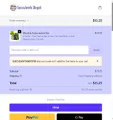 SUCCULENTSDEPOT10 coupon verification screenshot
