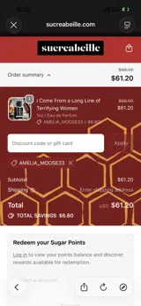 AMELIA_MOOSE33 coupon verification screenshot