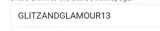 GLITZANDGLAMOUR13 coupon verification screenshot