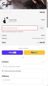 SUFFOLKJULY4TH coupon verification screenshot