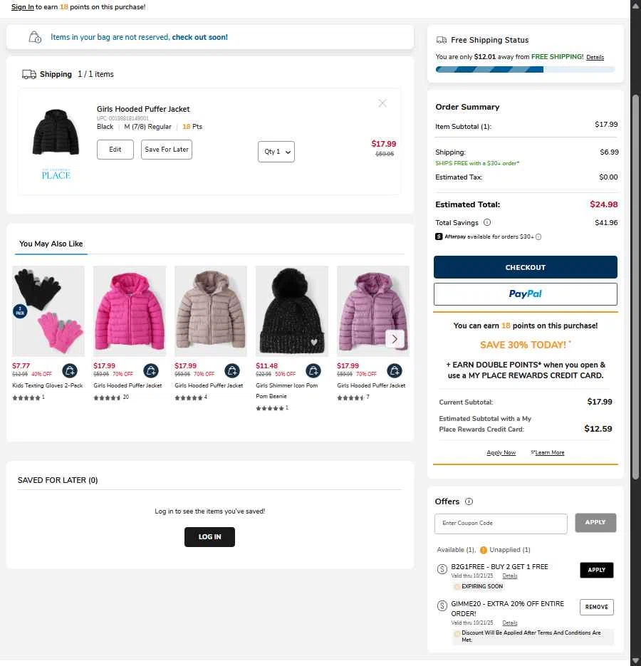 Sugar & Jade checkout page showing Sugar & Jade promo code box | Screenshot taken by SimplyCodes community member on Oct 15, 2025