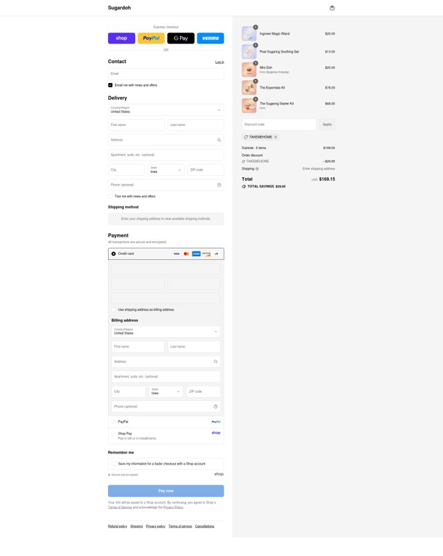 Sugardoh checkout page showing Sugardoh discount code box | Screenshot taken by SimplyCodes community member on Sep 4, 2025