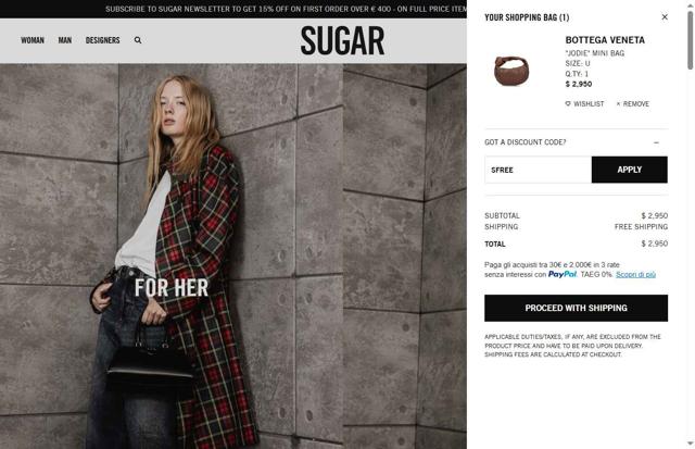 Sugar.it checkout page showing Sugar.it promo code box | Screenshot taken by SimplyCodes community member on Sep 8, 2025