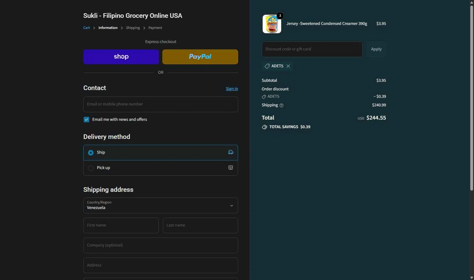 Sukli checkout page showing Sukli discount code box | Screenshot taken by SimplyCodes community member on Feb 6, 2026