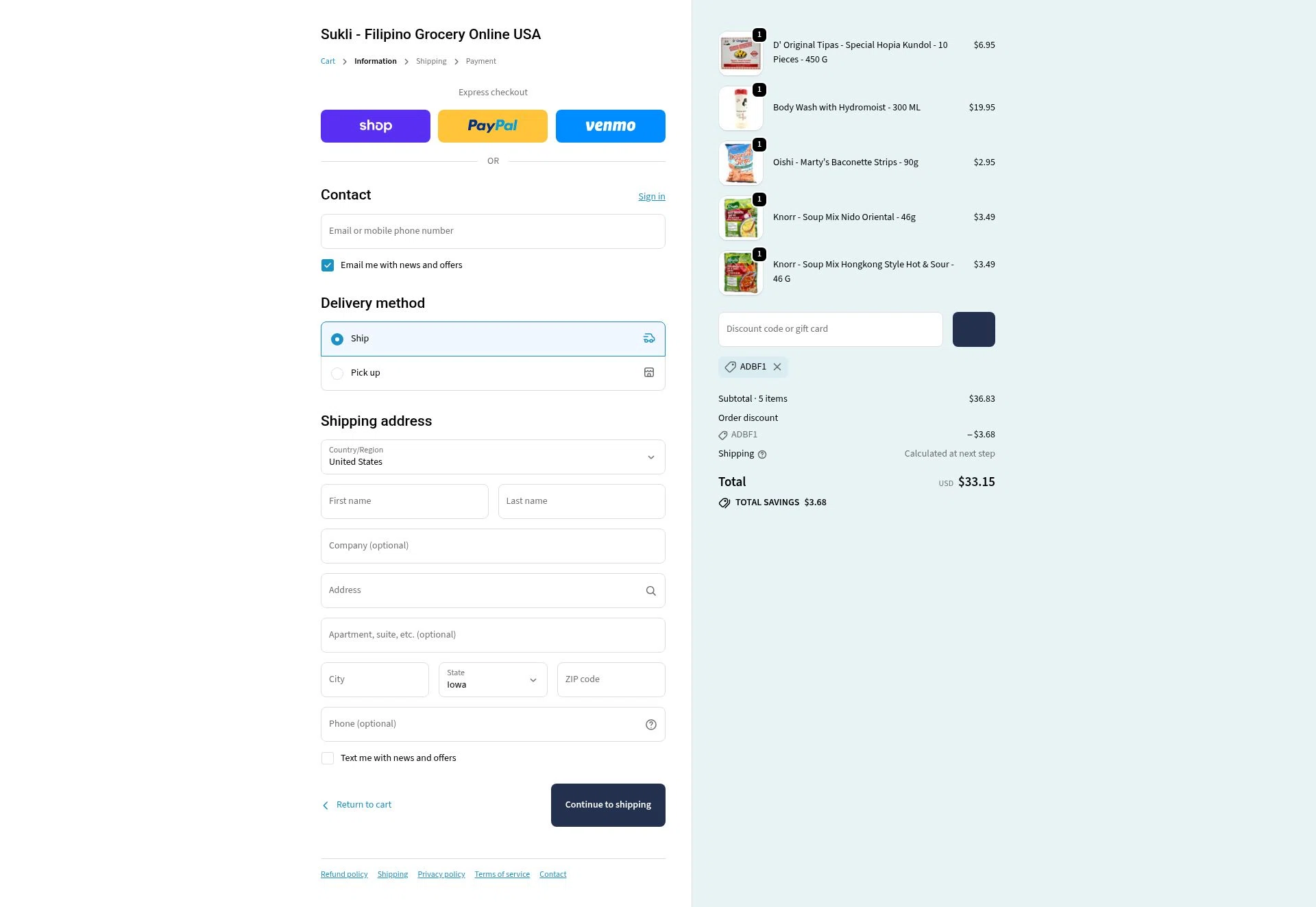 Sukli checkout page showing Sukli discount code box | Screenshot taken by SimplyCodes community member on Feb 6, 2026