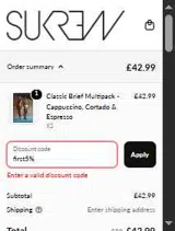 Sukrew coupon verification screenshot