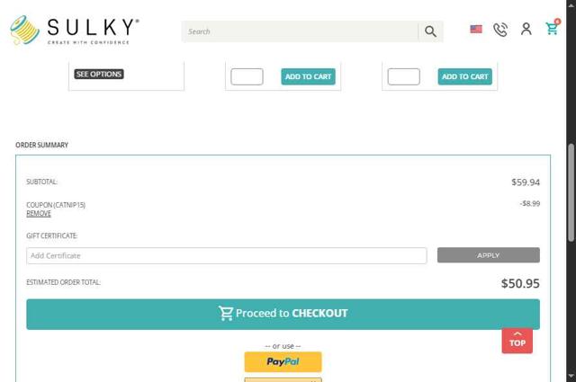 Sulky checkout page showing Sulky coupon code box | Screenshot taken by SimplyCodes community member on Aug 25, 2025