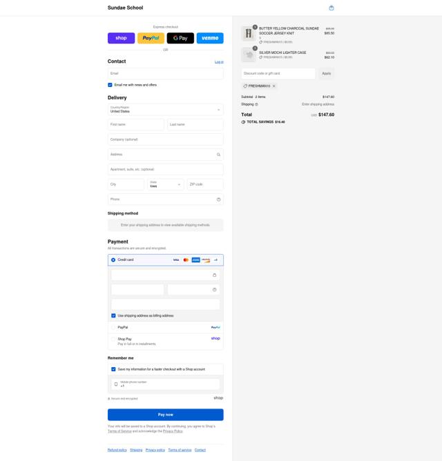 Sundae School checkout page showing Sundae School promo code box | Screenshot taken by SimplyCodes community member on Sep 4, 2025