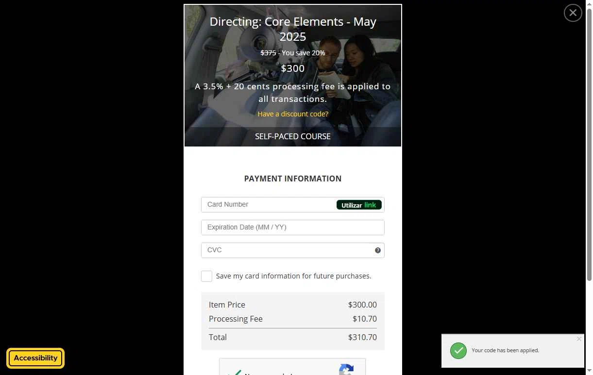 Sundance Film Festival checkout page showing Sundance Film Festival promo code box | Screenshot taken by SimplyCodes community member on May 5, 2025