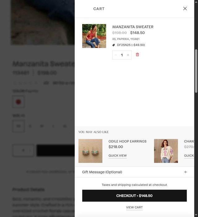 Sundance Living checkout page showing Sundance Living promo code box | Screenshot taken by SimplyCodes community member on Jun 22, 2025
