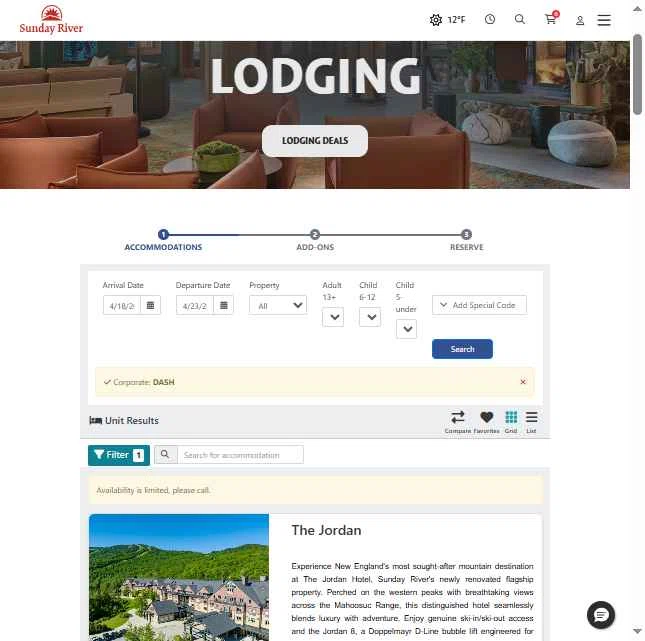 Sunday River checkout page showing Sunday River discount code box | Screenshot taken by SimplyCodes community member on Feb 5, 2026