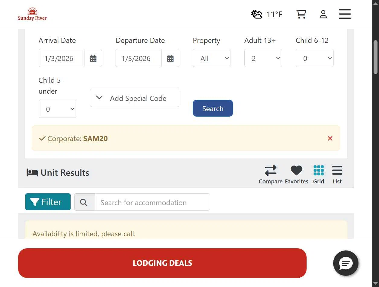 Sunday River checkout page showing Sunday River discount code box | Screenshot taken by SimplyCodes community member on Jan 3, 2026