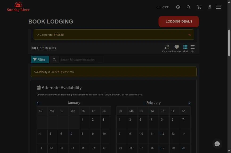 Sunday River checkout page showing Sunday River discount code box | Screenshot taken by SimplyCodes community member on Jan 7, 2026