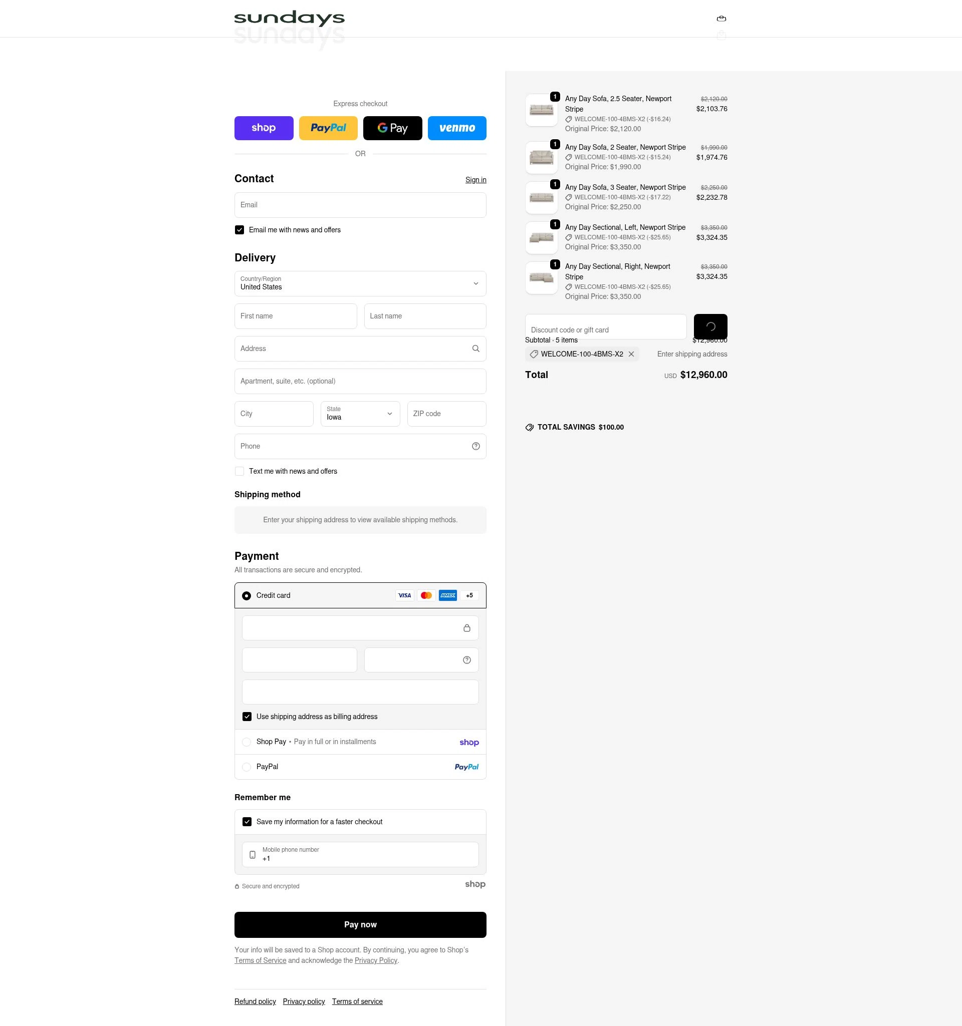 Sundays checkout page showing Sundays discount code box | Screenshot taken by SimplyCodes community member on Jan 22, 2026