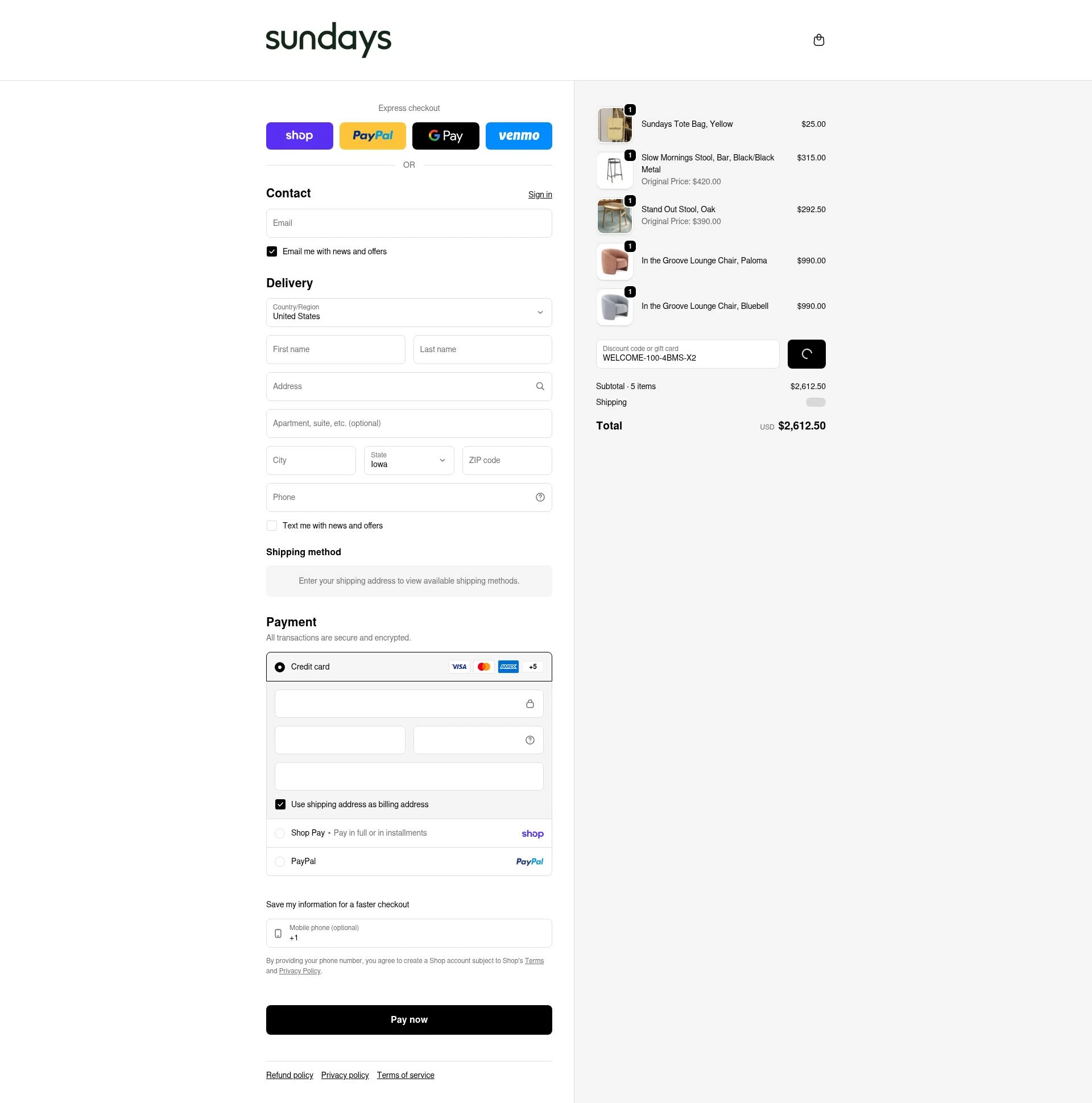 Sundays checkout page showing Sundays discount code box | Screenshot taken by SimplyCodes community member on Feb 4, 2026