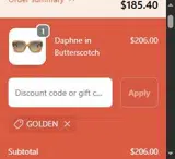 GOLDEN coupon verification screenshot