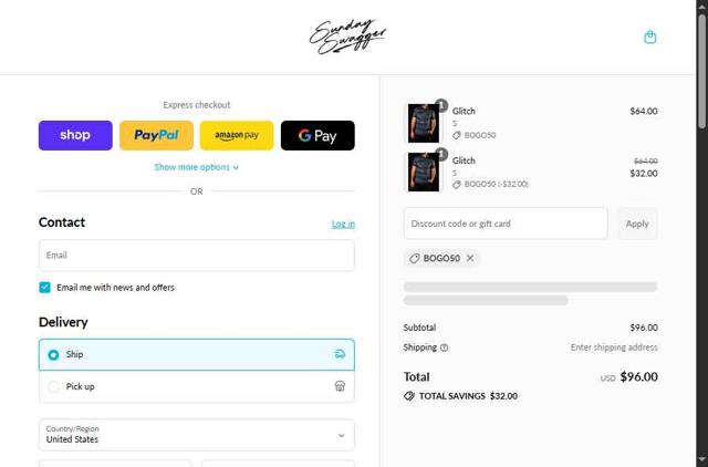 Sunday Swagger checkout page showing Sunday Swagger discount code box | Screenshot taken by SimplyCodes community member on Sep 8, 2025