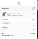WELCOME10 coupon verification screenshot