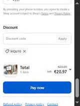 XIQU10 coupon verification screenshot