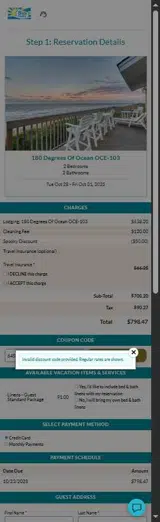Sun Realty coupon verification screenshot