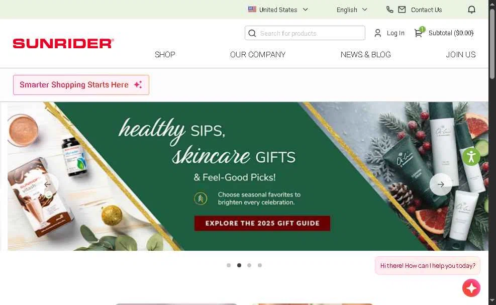Sunrider checkout page showing Sunrider coupon code box | Screenshot taken by SimplyCodes community member on Dec 29, 2025